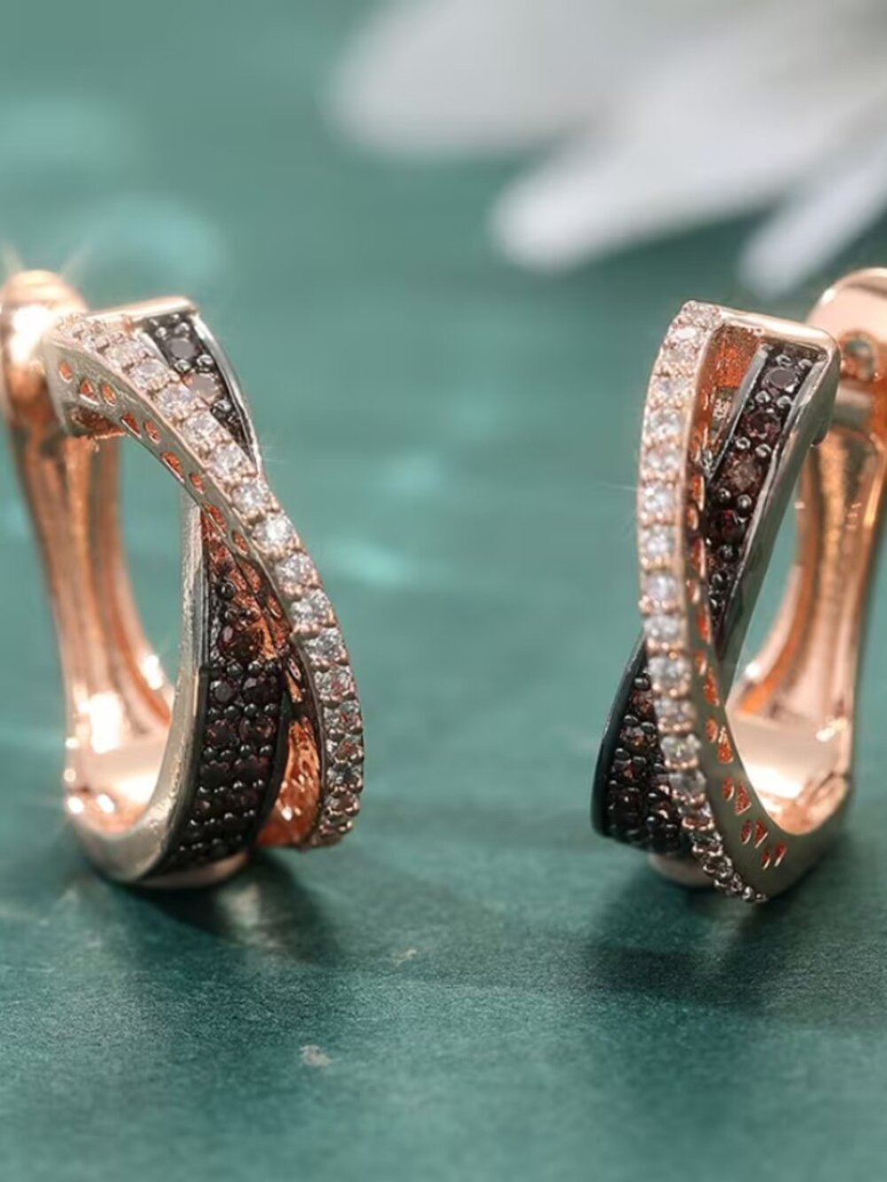14K Pink Rose Gold 1ct Diamond 2ct Black Onyx Gemstone Drop Earrings New Jewelry